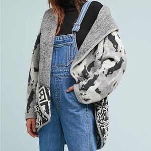 Anthropologie Llama Knit Cardigan L
